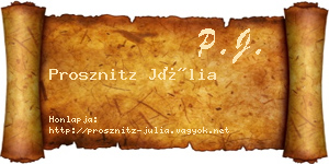 Prosznitz Júlia névjegykártya