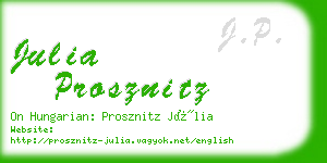 julia prosznitz business card